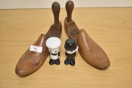 A vintage 'Homepride' Fred ceramic condiment set, comprising salt and pepper, the salt measuring 8.