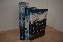 Mountaineering. Signed copies. Three titles: Simpson, Joe - Dark Shadows Falling. London: 1997,