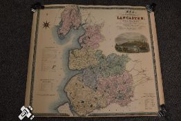 Map. Greenwood, C. & J. - Map of The County Palatine of Lancaster, from an Actual Survey made in the
