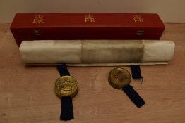 Manuscript. Vellum Document. Grant of Arms. Dated 1854. Relating to the Sparrow family of
