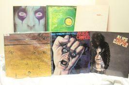 A lot of six Alice Cooper Vinyl Albums - as with the the first fifty lots in this sale , these