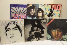 A lot of six vinyl records by T-Rex / Marc Bolan Glam Rock interest - viewing recommended