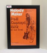 A framed 35cm x 25cnm Melody Maker Poll concert 1972 original programme - Genesis ,ELP and