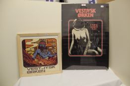 A Vestjysk Orken lot of two super cool psych influenced prints - 35cm x 35 cm and 32cm x 60cm -