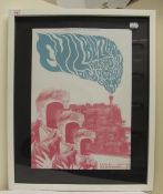 An Evil Blizzard - Pigs Pigs Pigs Pigs Pigs Pigs Pigs Pigs - framed psych style gig poster from