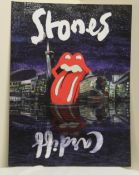 A thick card Rolling Stones live in Cardiff limited print - measuring 43 cm by 57 cm - begging to be