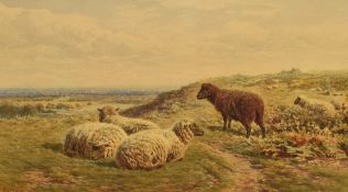 Frederick Williamson (1835-1900, British), watercolour, Two pastoral landscapes depicting sheep