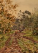 Edward George Hobley (1866-1916, British), watercolour, 'Cows With Boy', signed and dated 1886 to