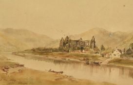 Arthur Perigal (1784-1884, British), watercolour, 'Tintern Abbey', signed and dated 1854 to the