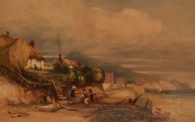 19th/20th Century British School, watercolour/gouache, 'Whitby Sands', Yorkshire, a scene of