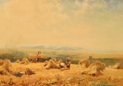 Robert Thorne Waite (1842-1935, British), watercolour/gouache, A brightly coloured harvest scene,