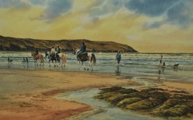 After Della Riley (20th Century), coloured prints, Six illustrations of coastal views to include