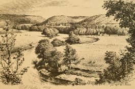 *Local Interest - After Geoffrey H. Pooley (b.1908, British), monochrome print, 'Ruskin's View',