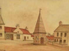 J.J.W Lamb (19th Century, British), pencil/watercolour, 'Old Well at East Linton', Scotland,
