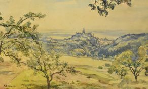 Fritz Wucherer (1873-1948, Swiss), watercolour, 'A View of Kronberg ('Blick auf Kronberg')',