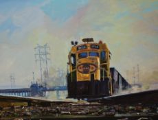 Bob Dylan (b.1941, American), giclee print, 'Industrial Train', of railway interest, autopen