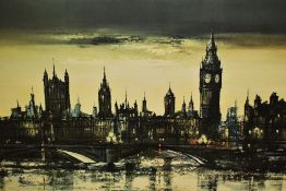 After Ronald Norman Folland (1932-1999, British), coloured print, 'Houses of Parliament', London,