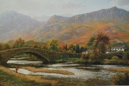 *Local Interest - After Keith Melling (b.1946, British), coloured print, 'Great Langdale', Lake