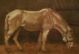 Nancy Brackett (b.1907, Scottish), watercolour, 'Workpony', an equestrian portrait, signed to the
