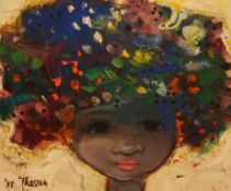 Tresna Suryawan (1943-2007, Indonesian), oil on canvas, 'Chili-Chili', signed and dated '95, framed,
