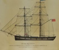 After John Gardner (20th Century), coloured prints, 'The Barquentine Waterwitch', 'The Spritsail