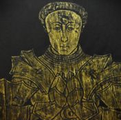 20th Century School, brass rubbings, Two illustrations of Sir Richard Willoughby (d.1471) and Lady