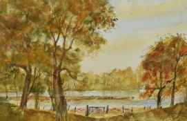 Gordon Batters (20th Century), watercolour, 'Loch Vaa, North of Aviemore', Scotland, signed, framed,