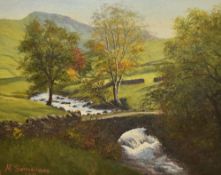 *Local Interest - M. Summerhayes (20th Century, British), oil on board, 'Hartsop Bridge,