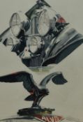 Jill Healing (20th Century), watercolours, Three illustrations - 'Alvis' of automobilia interest, '