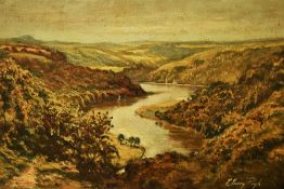 J. Irving Pugh (20th Century, British), oil on canvas, 'The River Dart', Devon, signed to the