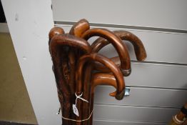 A selection of 10 walking sticks in various forms