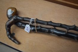 Two Briar walking sticks approximate length 90cm