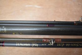 3 x Fly fishing trout rods including a Daiwa Whisker fly 10ft 6in #8-9 and 2 x 10ft 6in graphite