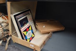 A small selection of records including Shellac German Hugophone collection and classical LP and