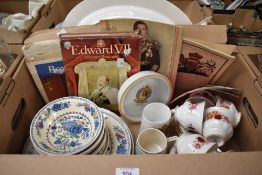 A miscellaneous selection of items including a mix of coronation books and pamphlets, a Mason's '