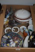 A Langham style glass polar bear, a Coalport Top of the Morning display plate and two similar