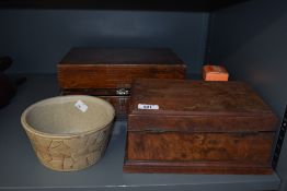 A vintage Ellams Ban-Tam duplicator number one model, a wooden jewellery box (AF) and a Vitry Ware