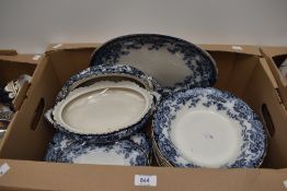 A Keeling & Co 'Chatsworth' part dinner service including dinner plates, large dishes, platter and
