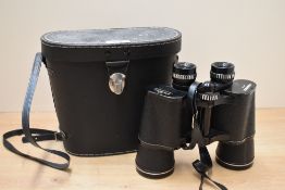 A pair of Hanimex Korea Binoculars 10 x 5 5.5* in case.