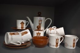 A part Mittertich Porzellan coffee set, one coffee can missing handle (19 pieces approx).