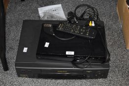A Panasonic DVD/CD player and a Panasonic Superdrive video player.