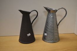 An early 20th century Joseph Sankey and Sons plated metal lizard/crocodile skin design jug, sold