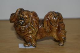 A Continental cold-painted metal study of a Pekingese 6cm x 9cm some paint losses
