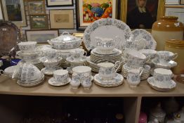 A Royal Albert Silver Maple part dinner/tea service including meat platter, tureens, coffee pot etc.