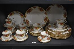 A selection of Royal Albert Old Country Roses tea and dinner wares, various plates, saucers and