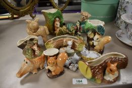 A collection of Hornsea and Sylvac fauna ware.