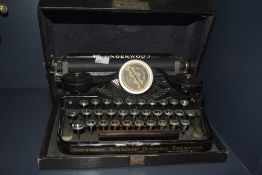 An Underwood Standard Portable typewriter, condition commensurate with age and use