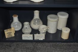 A group of three Victorian glazed earthernware inhalers, Saunders Family Inhaler and two Improved