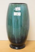An attractive mid-century Canadian BMP (Blue Mountain Pottery) dripped glazed vase in mottled