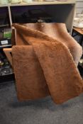 A vintage mid century 'The Hoyland Alpaca' brown striped rug with stitched label to inner corner and